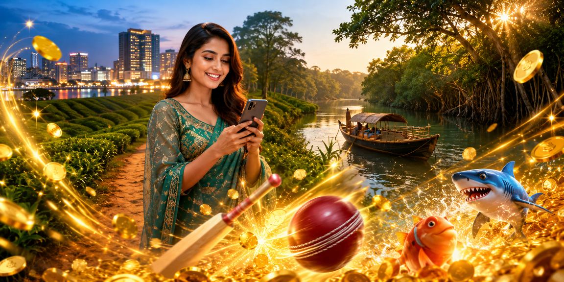 চট্টগ্রামের চা বাগানের পটভূমিতে ক্রিকেট বেটিং উপভোগ করছেন একজন ব্যবহারকারী