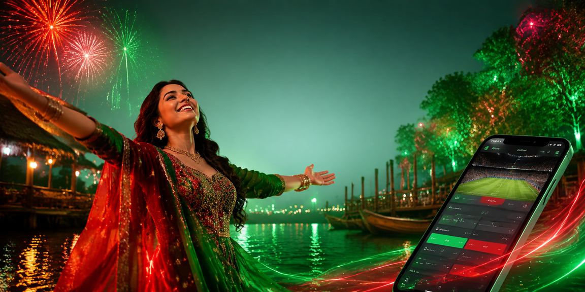 খুলনায় লাল-সবুজ পতাকার প্রেক্ষাপটে স্পোর্টস বেটিং করছেন একজন বাংলাদেশি ব্যবহারকারী